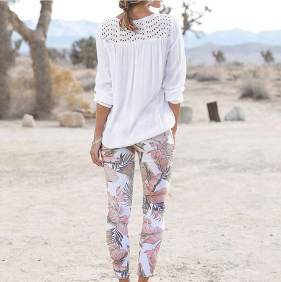 New Beautiful BOHO Lace Patchwork Tassel Top - Picture 3 of 8